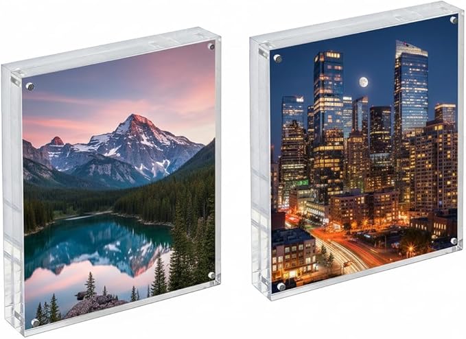 Azar Displays 104434-2PK Acrylic Photo Frame Magnetic 5x7 (2-Pack)