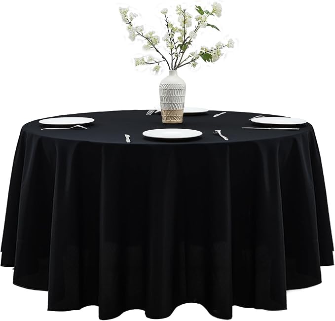 Round Tablecloth Black 90 in 1PC