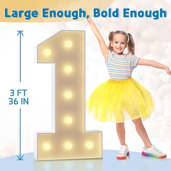 Marquee Numbers 3 Feet Tall Large Light Up Numbers 15th Birthday Decorations Big Yellow Light Outdoor Anniversary Decorations Balloon Arch Kit Party Backdrop 15