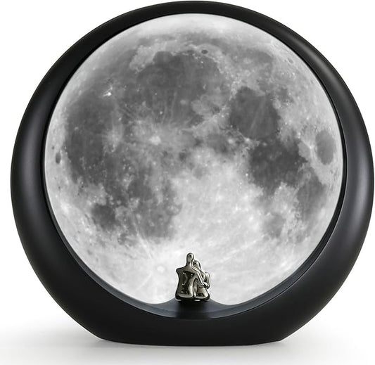 mamre Super Moon Lamp Dimmable Nightlight Unique Gift for Him/Her-Snguule Lovers Sitting Under The Super Moon