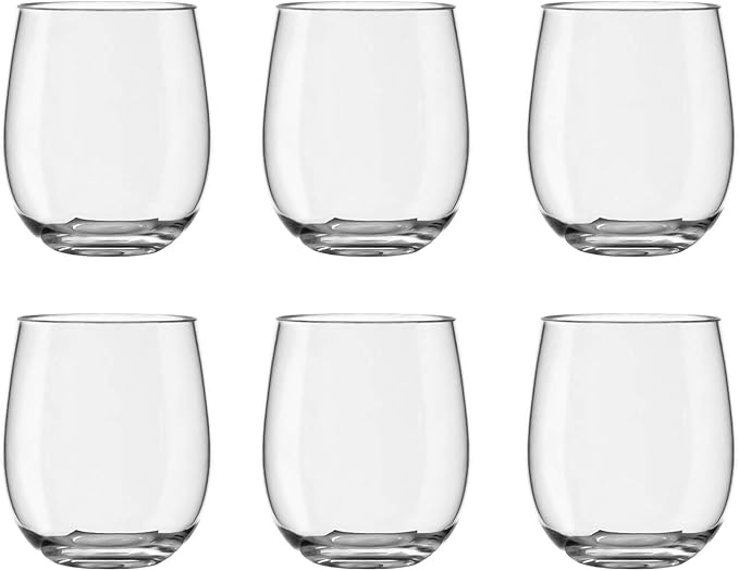 TarHong Montana Stemless Glass, 18 oz., Premium Acrylic Drinkware, Set of 6