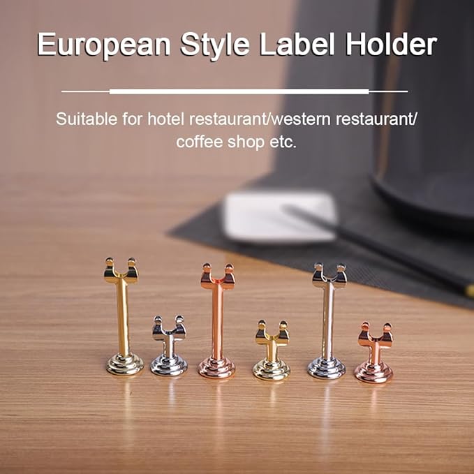 Small Size Table Number Holders,Stainless Steel Place Card Holder for Photos Food Signs Weddings Restaurants Birthdays,Modern Centerpieces Cards Stand with Heavy Casting Base(Size:1.57",Color:Black)