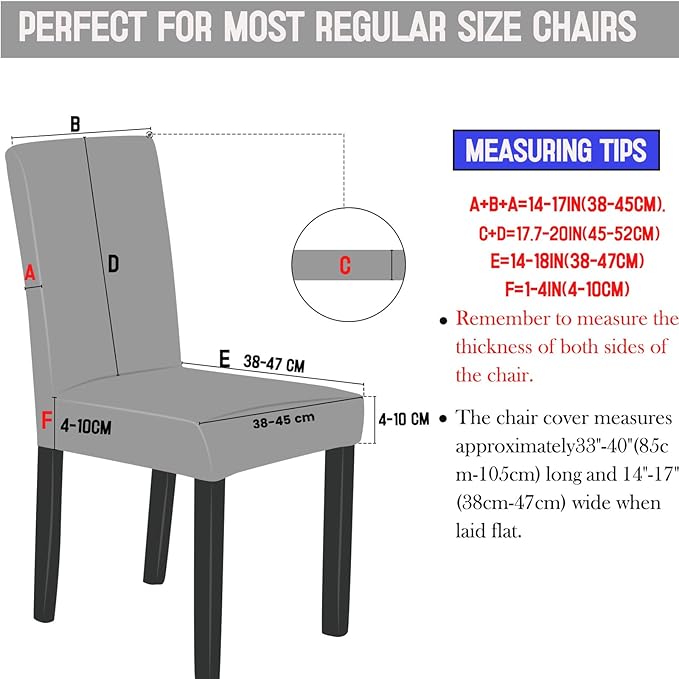 Qubjus Dining Chair Covers, Solid Pu Leather Waterproof Oilproof Dining Chair Protector Cover Slipcover (White, 6 Pack)