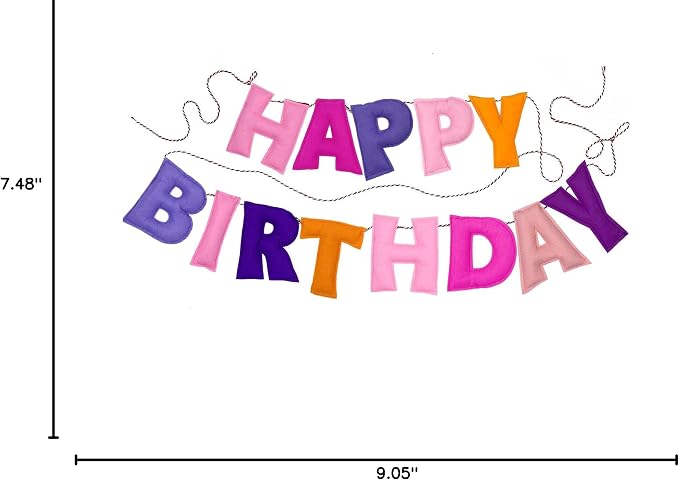 Pre-Strung Happy Birthday Banner - Felt Ball Garland - HAPPY BIRTHDAY Garland, Pink Birthday Decorations, Personalized Happy Birthday Sign for Birthday Decor, Party Decor, Photo Prop (Pink)