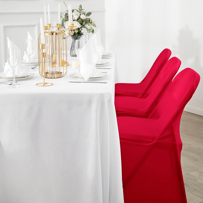 Spandex Chair Cover,25PCS,Living Room Folding Chair Covers,Removable Chair Covers Washable Protector Stretch Chair Cover for Party, Banquet,Wedding Event,Hotel(Red)