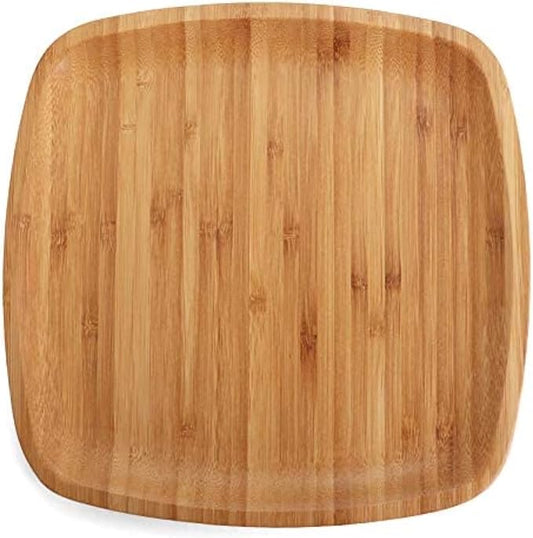 8" Bamboo Plate Set - Bamboo Reusable Plates - Square Bamboo Plates - Wood Plates Dinnerware - Bamboo Dinner Plates - Bamboo Dinnerware Set - Eco Friendly Plates (8 Pack / 8" Square)