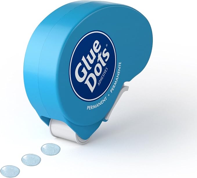 Glue Dots Dot N' Go Glue Dot Dispenser Project Pack with 200 Permanent, Poster, and Removable Double-Sided Adhesive Craft Dots Each, 3/8-Inch & 8961 1/2" School 600pc Craft Value Pack, 1/2 Inch, Clear