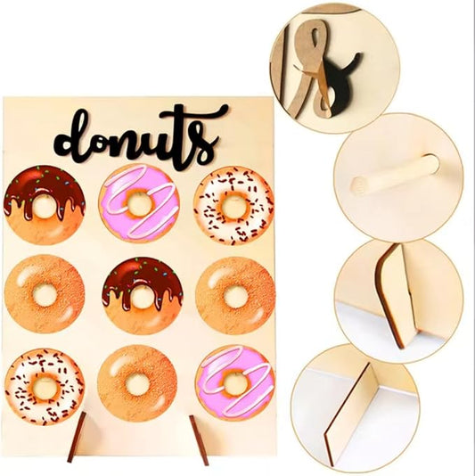 Wooden Donut Stand Donut Plank Stand Donuts Wall Stand Dessert Display Rack Wedding Birthday Party Decor