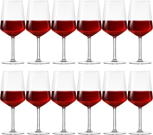Unbreakable Acrylic Wine Glasses with Stem, 19 oz Plastic Wine Glasses Reusable Clear Goblet for Outdoor Drinking, Pool, Travel, Camping or Picnic Gift Supplies(Set of 12,Square)