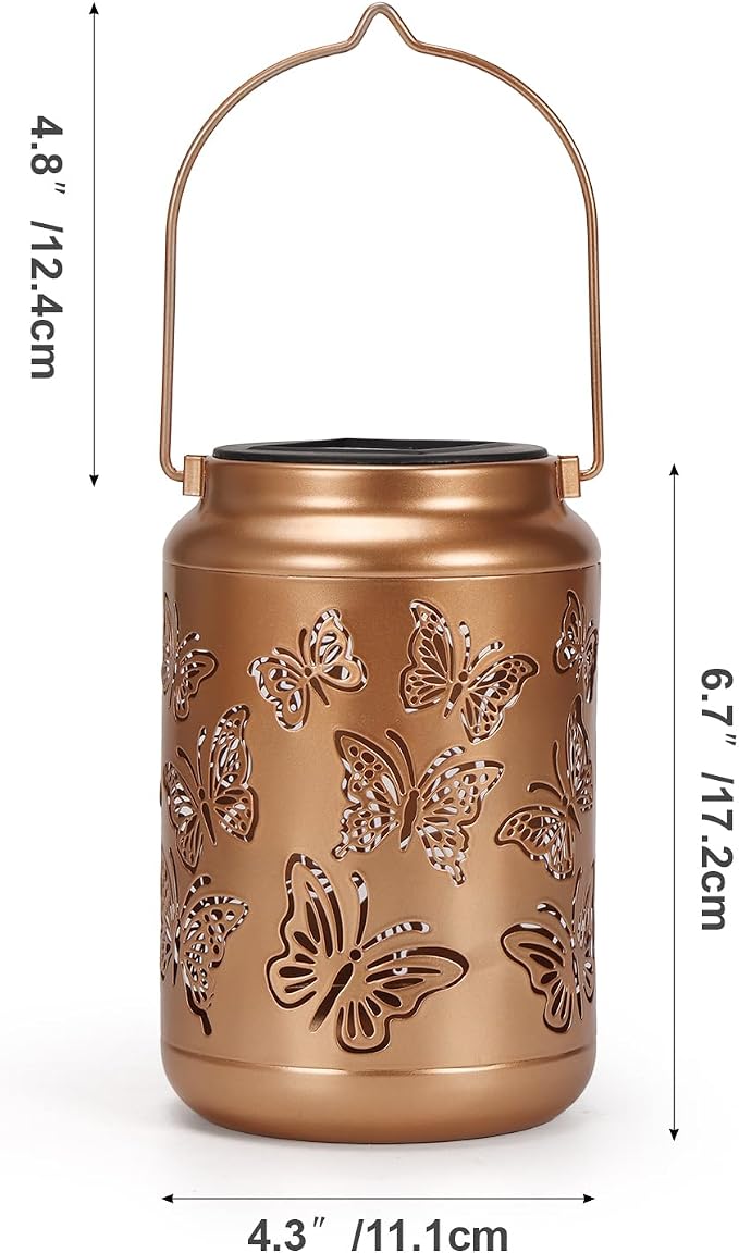 Edenseelake Butterfly Solar Lanterns Outdoor Waterproof, Mothers Day Garden Decor Gifts for Mom, Women, Grandma, Outdoor Hanging Lantern for Patio, Porch, Yard, Pathway