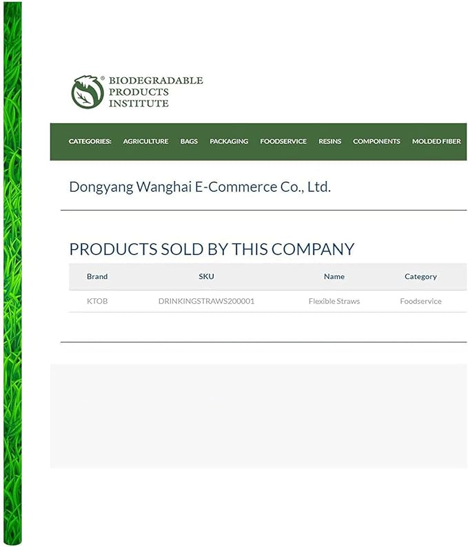 KTOB 200 Count Compostable Sugarcane Straws - 100% Plant-Based, Disposable Drinking Straws for Hot & Cold Beverages