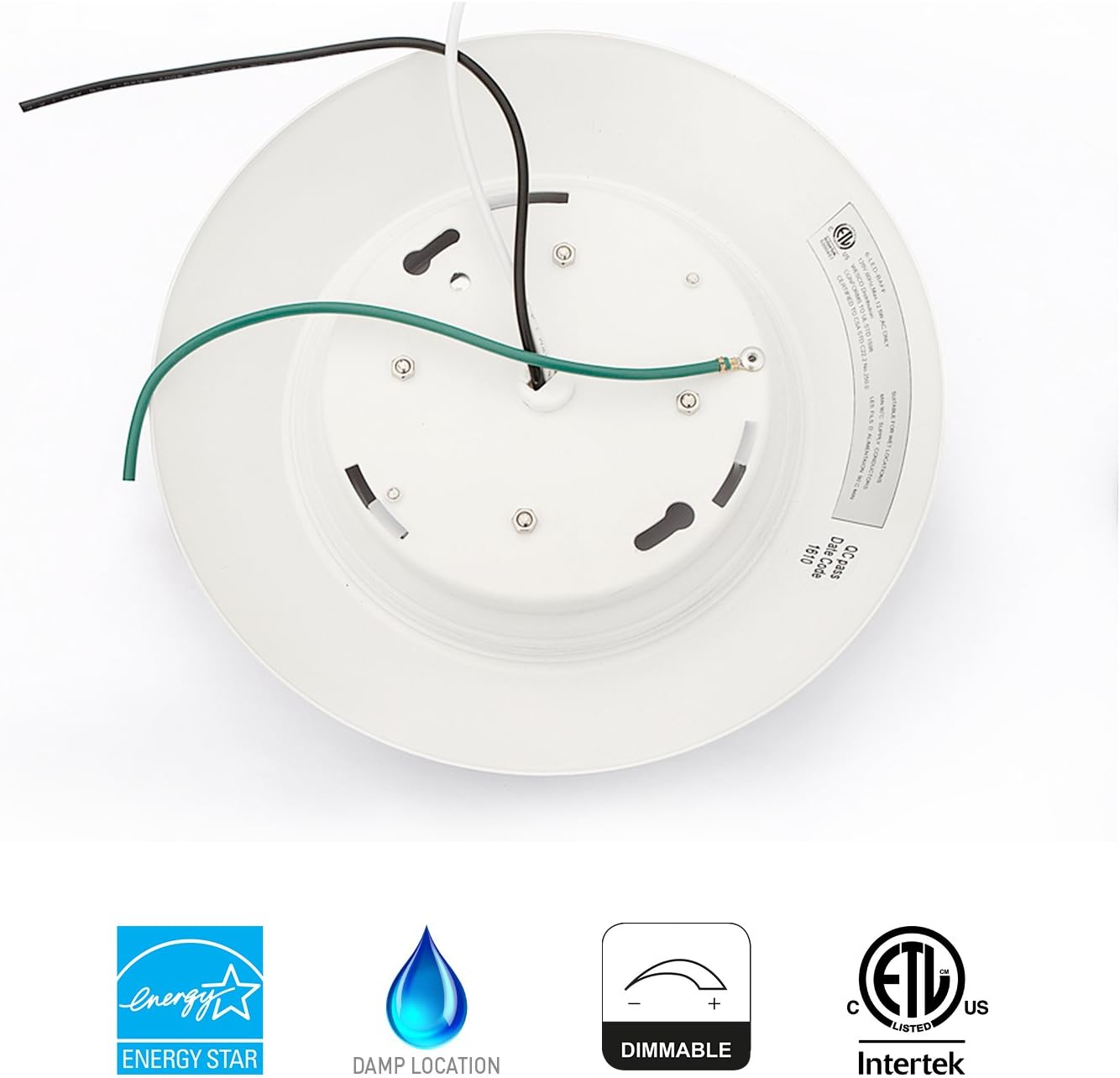 10 Packs 4 Inch LED Low Profile Recessed & Surface Mount Disk Light, Round, 10W, 600 Lumens, 4000K Cool White, CRI80, DOB Design, Dimmable, ETL Listed, White