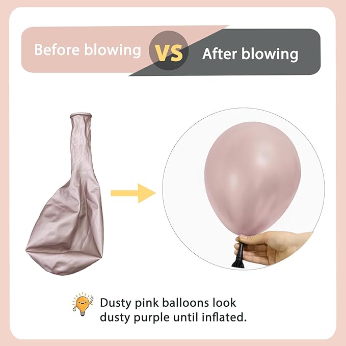 Pink Gold White Balloons Arch Kit - 119 pcs Double Stuffed Dusty Pastel Light Pink Champagne Gold Pearl White Sand Balloons for Birthday Bridal Shower Wedding Party Decorations