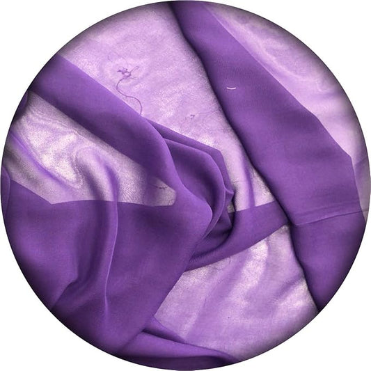 New Star Fabrics Chiffon Fabric, Continuous 60" Wide (30ft) Sheer Material, 100% Soft Polyester, Ideal for Wedding, Party, Event Decor, Draping, and Dresses (Purple, 5 Yards)