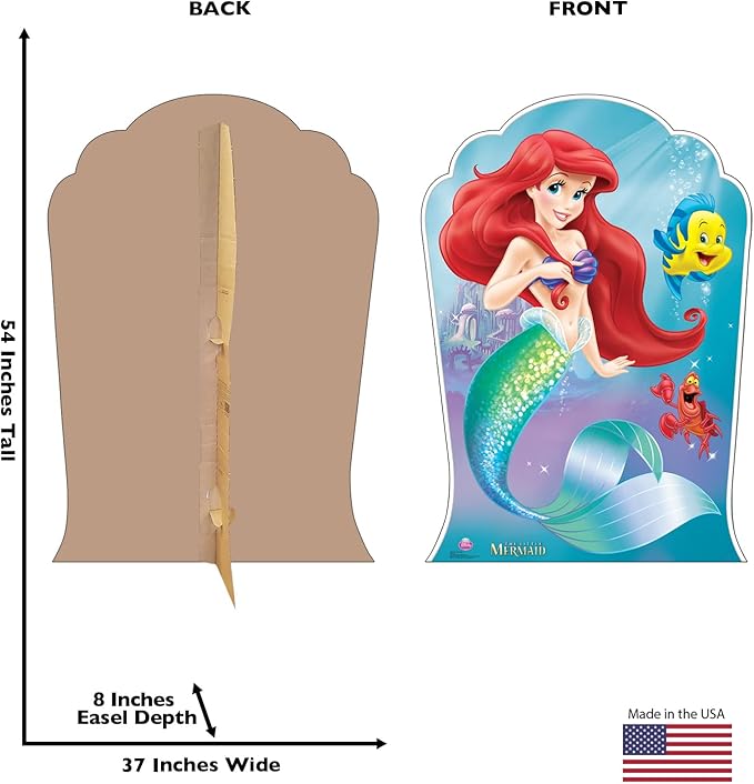 Cardboard People Ariel and Friends Life Size Cardboard Cutout Standup - Disney's The Little Mermaid