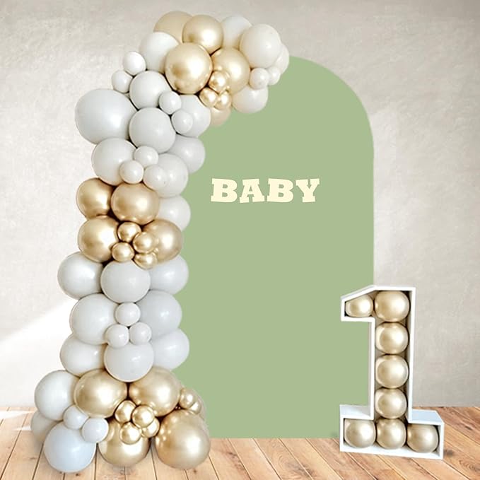 FOTSHARER Wedding Arch Backdrop Cover 6FT Sage Green Arch Backdrop Stretchy Cover for Anniversary Banquet Spandex Round Top Arch Back Drop Covers Chiara Arched Cover for Family Reunion Birthday Party