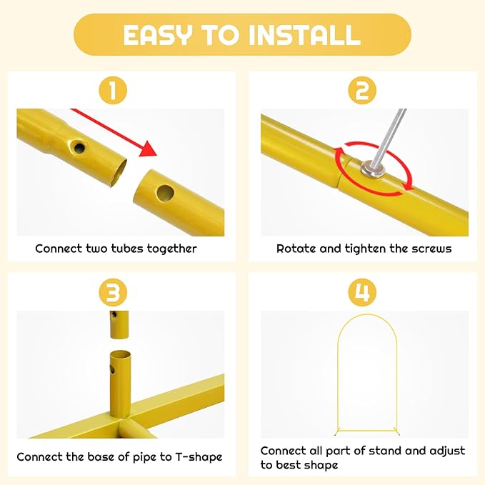 7.2 FT Wedding Arch Backdrop Stand and Dusty Blue Arch Cover Set Metal Arch Stand with Spandex Arch Stands Cover Party Backdrop Gold Wedding Arches for Ceremony Birthday Baby Shower Decor