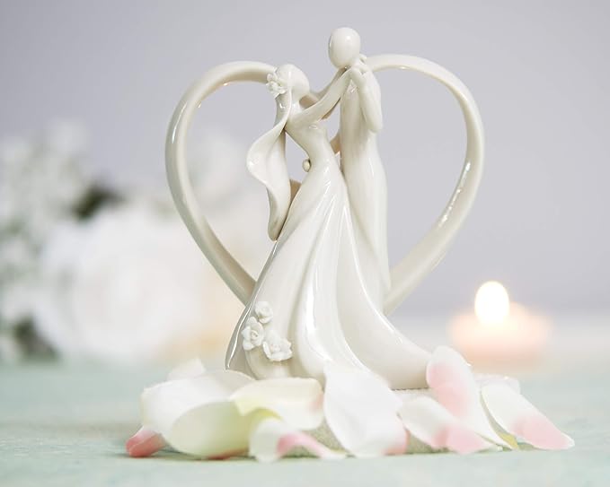 Wedding Collectibles Stylized Dancing Heart Wedding Cake Topper