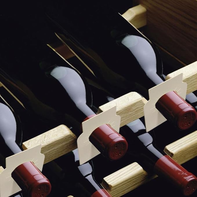 220 Count Disposable Double Sided Wine Bottle Tags, Paper Wine Cellar Labels for Wine Racks and Cellars,White Paper Wine Bottle Tags