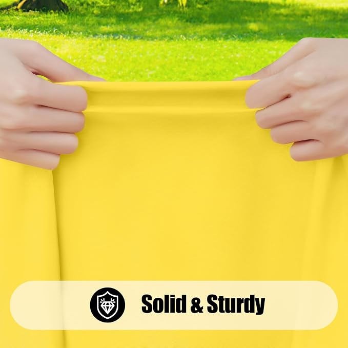 Smiry 4 Pack Rectangle Picnic Table Cloth, Waterproof Elastic Fitted Tablecloths, Washable Polyester Rectangular Patio Table Cover for Camping, Indoor and Outdoor (Yellow, 30"x72")