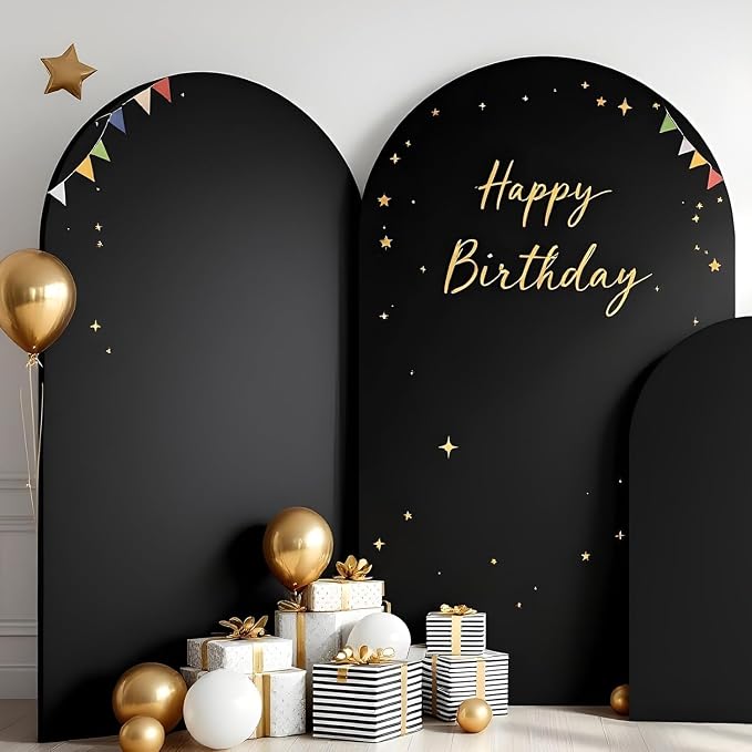 Toolterritary Metal Arch Backdrop Stand and Cover Set, 7.2FT, 6FT Party Backdrop, Easy to Assemble, Backdrop Stand for Parties, Birthday, Baby Showe