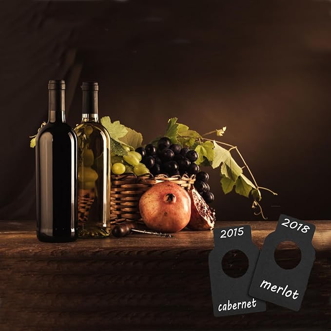300 Pack Wine Bottle Tags Wine Cellar Label Hanging Tags Racks Marker for Name,Year,Tasting Notes