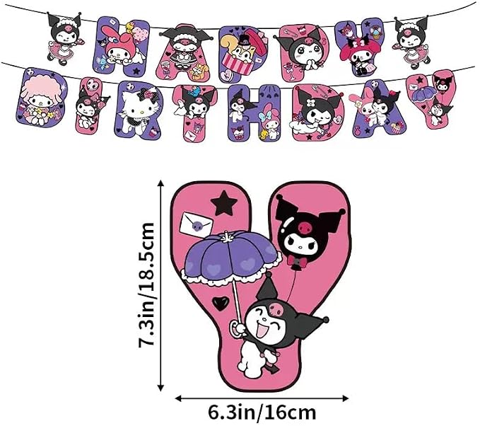 41Pack Kuromis Party Supplies Kit Set Include Banner ,Cake Topper ,Balloons for Kuromis Party Decorations