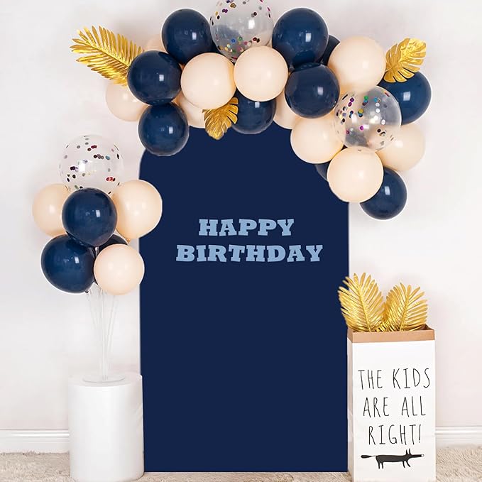 FOTSHARER Navy Arch Cover 3.3x6.6FT Spandex Arch Cover Fitted Wedding Arch Cover Balloon Party Chiara Arches Stand Covers Stretchy Arched Covers Backdrop Fabric Chiara for Party Background Decoration