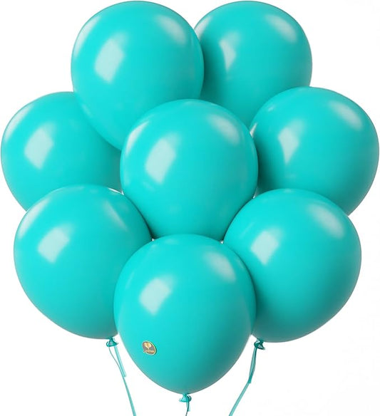AFTERLOON® Biodegradable Balloons 24 pcs Pastel Turquoise Blue (Tiffany) 12 Inch, Matte Color Thickened Extra Strong Latex Helium Float, Colorful Bulk Color ballon Globos Para Decoration De Fiestas