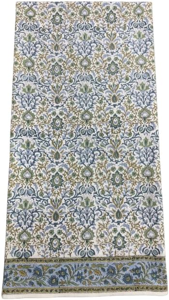 Ridhi Hand Block Print Indigo Rectangle Cotton Tablecloth 118" x 70" Reusable Table Cover Decorative Everyday Use for Dining, Farmhouse, Home Gift for Spring, Easter, Summer
