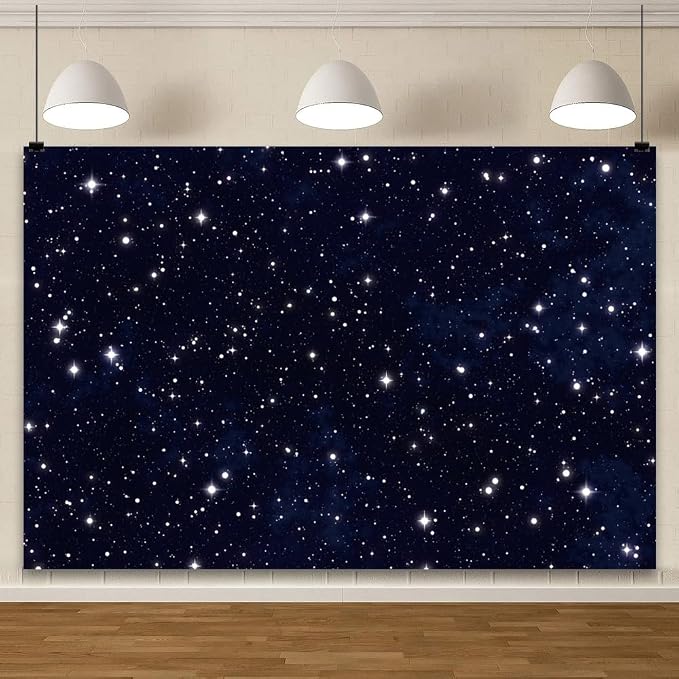 YongFoto Night Sky Stars Backdrop 10x6.5ft Universe Space Starry Galaxy Stars Photography Background Birthday Wedding Baby Shower Party Banner Decorations Photo Studio Booth Props Portrait Photoshoot
