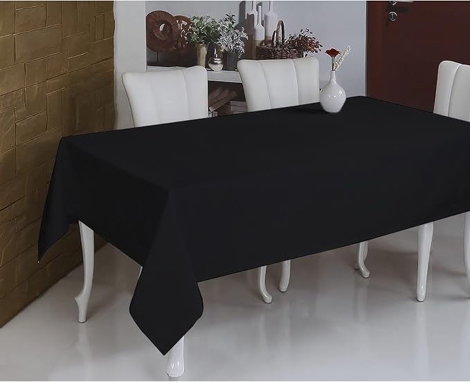 YMHPRIDE 6 Pack Black Rectangular Polyester Tablecloths, 60 x 126 inch, Stain & Wrinkle Resistant, Perfect for 8FT Tables, Wedding, Party, Banquet