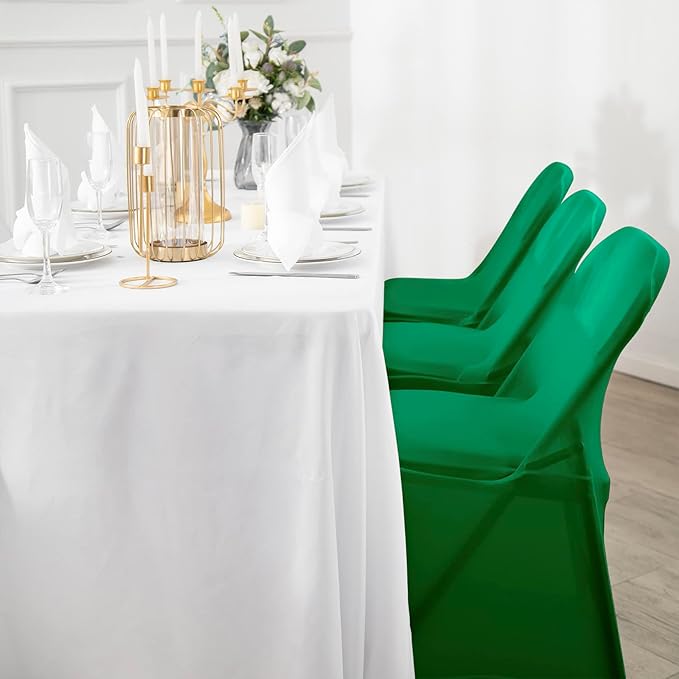 Spandex Chair Cover,12PCS,Living Room Folding Chair Covers,Removable Chair Covers Washable Protector Stretch Chair Cover for Party, Banquet,Wedding Event,Hotel(Emerald)