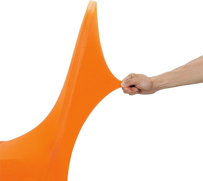 Peomeise Stretch Spandex Chair Cover for Wedding Party Dining Banquet Event (Orange, 12)