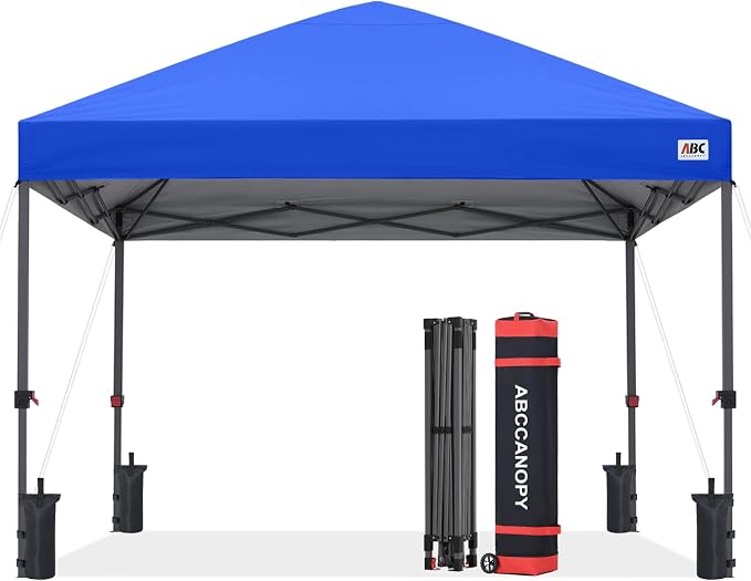 ABCCANOPY 10x10 Pop Up Canopy - Outdoor Patio Portable Canopy Tent Gazebo Heavy Duty for Backyard and Deck with 4 Sandbags and 8 Stakes (Royal Blue)