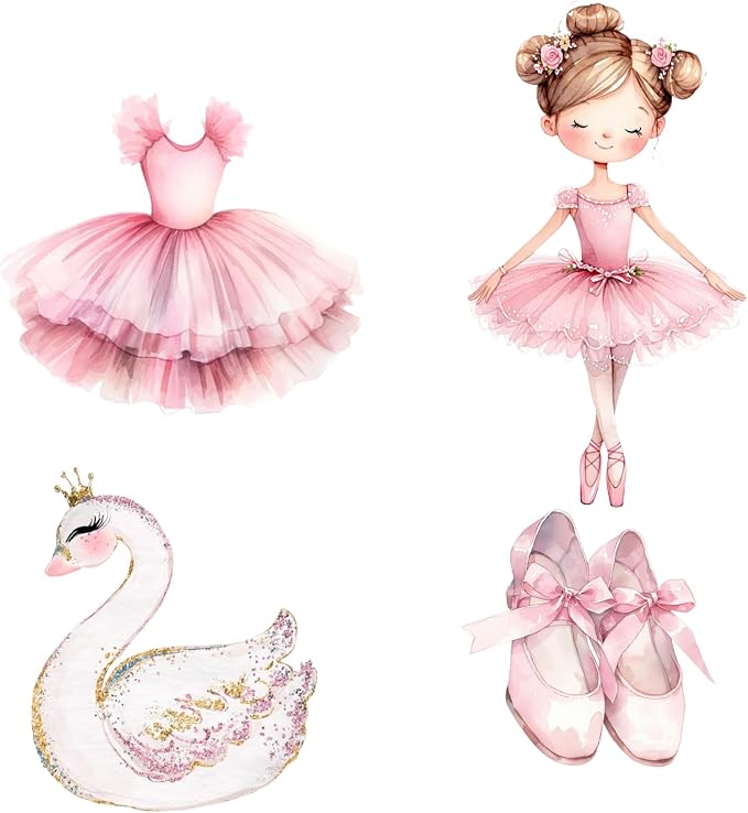 Honoson 4 Pcs Large 30" Ballerina Dancer Cardboard Cutouts, Pink Ballerina Birthday Party Decorations Yard Signs for Baby Shower Wedding Dance Ballet Themed Party Decor Supplies