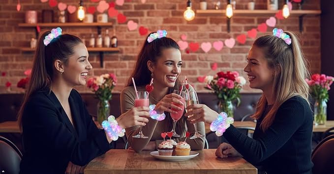 4Pcs Multi-Mode Light Up Scrunchies - Glow Hair Accessories for Women, Girls, Rave, Neon Party, Halloween & Christmas