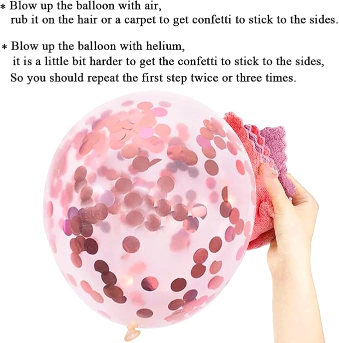 Rose Golden Happy Birthday Party Balloons Decorations Set, 80 PCS | with Photo Background Backdrop, Happy Birthday Sign Cloth, 3PCS 18inch Metal Pink Gold Balloons, Rose Gold Confetti Balloons