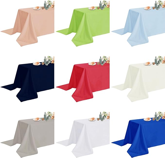 Fokitut 2 Pack Waterproof Rectangle Tablecloth, 60x120 Inch, Stain Resistant and Wrinkle Polyester Table Cloth, Fabric Table Cover for Kitchen Dining, Wedding, Party, Holiday Dinner-Orange