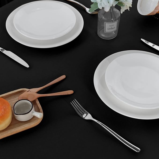 sancua 2 Pack Round Tablecloth 70 Inch Black, Stain and Wrinkle Resistant Table Cloth - Washable Polyester Table Cover for Dining Tables, Buffet Parties and Camping