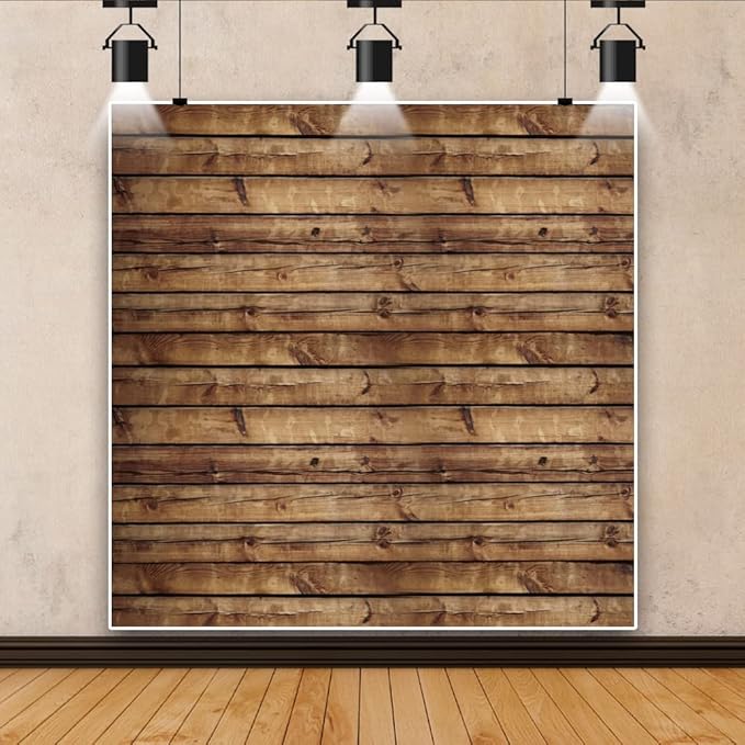 Wood Backdrop for Photography 10x10ft LFEEY Rustic Brown Wooden Photo Backdrop Vintage Old Wooden Board Photoshoot Backdrop Wood Plank Birthday Party Baby Shower Wedding Background Studio Props Vinyl