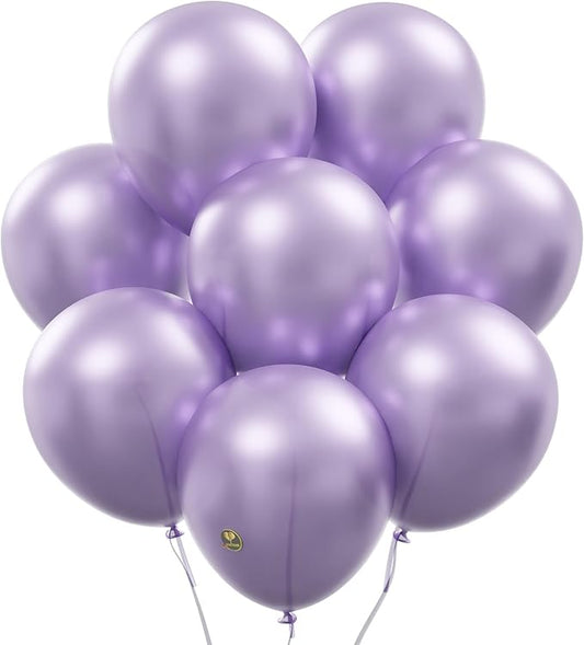 AFTERLOON® Biodegradable Balloons Pearlized Lavender 12 Inch 100 Pack, Pearlescent Thickened Extra Strong Latex Helium Float, for Baby Shower Gender Reveal Garland Wedding Birthday Party Decorations