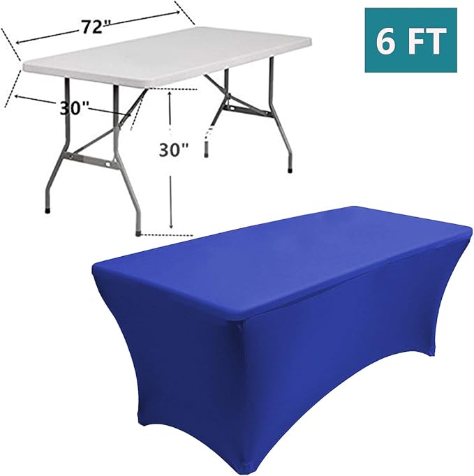 RELIANCER 2 Pack Stretch Spandex Table Covers for Rectangular Tables,6FT Elastic Fitted Tablecloth,Universal Rectangular Table Cloth Protector for Outdoor Party,Wedding,Bar,Birthday,Banquet,Events