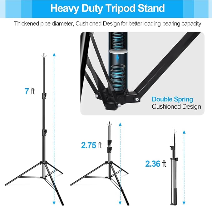 EMART Heavy Duty Backdrop Stand, 7 x 10ft Adjustable Background Support System Kit with Carry Bag for Photography
