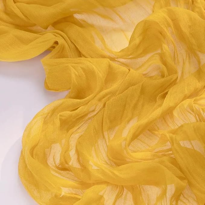 Cheesecloth Table Runner | Boho Fabric Cheese Cloth Table Runner Rustic Sheer Table Runners for Wedding, Bridal Shower, Birthday Party Décor(Gold,Pack of 1)