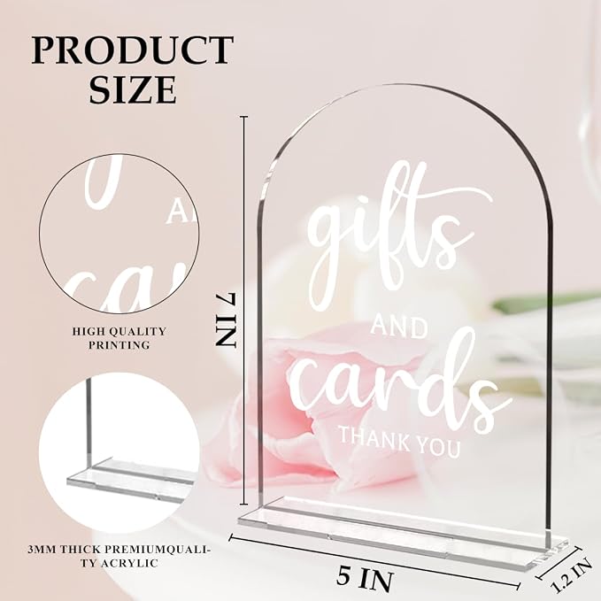 4 Pcs Wedding Sign Decor, Ceremony Sign for Reception & Event Party,Bridal Shower Decorations, Wedding Table Accessories for Anniversary and Event 5x7 Inch