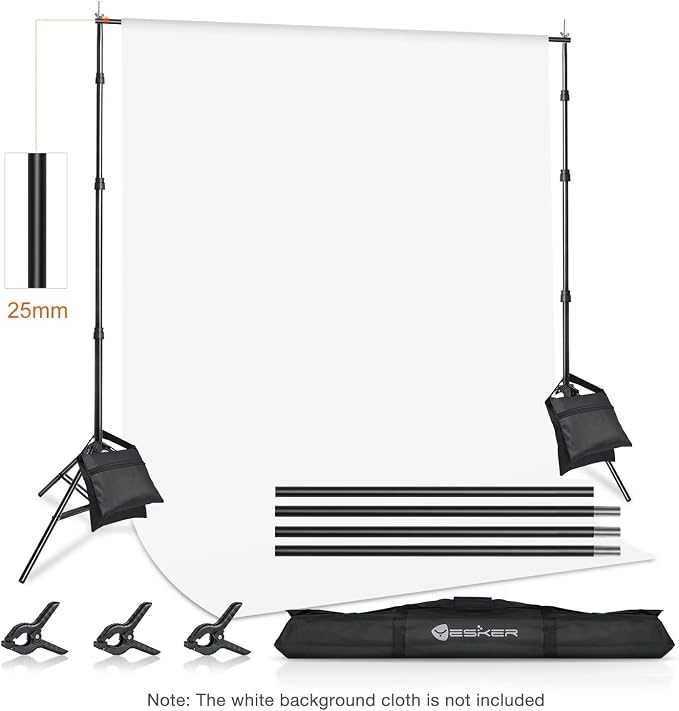 Yesker 10 X 10 ft Photo Video Studio Background Support Stand, Adjustable Heavy Duty Photography Backdrop Support System Kit for Photoshoot Party Video Creator