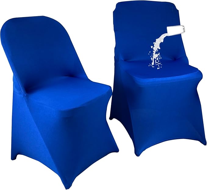 40PCS Stretch Spandex Folding Waterproof Chair Covers,Universal Fitted Chair Cover Protector for Wedding Party Banquet Holidays Celebration Decoration(Royal Blue)