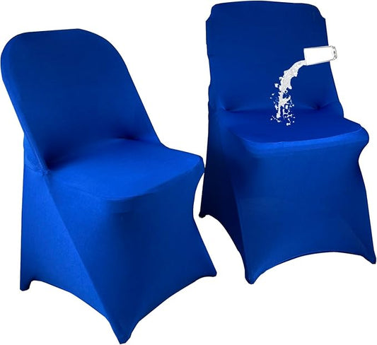 40PCS Stretch Spandex Folding Waterproof Chair Covers,Universal Fitted Chair Cover Protector for Wedding Party Banquet Holidays Celebration Decoration(Royal Blue)