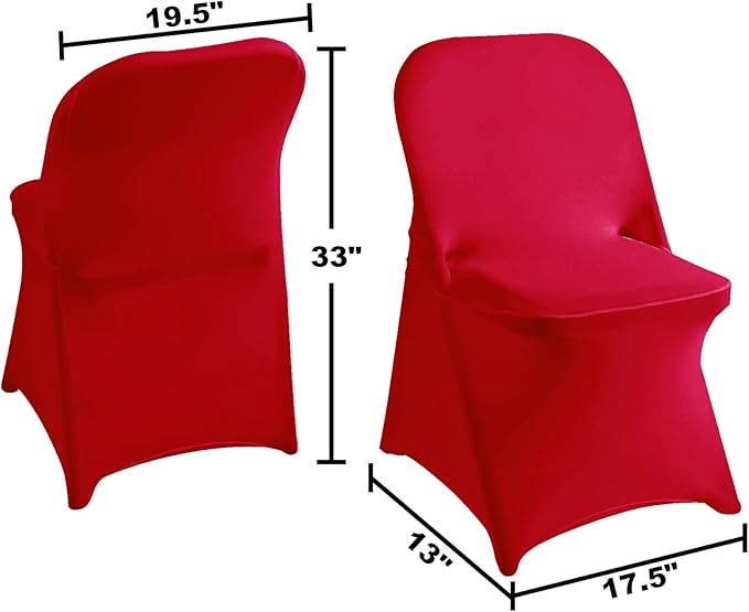 magalo 12 Pack Red Spandex Folding Waterproof Chair Cover, Stretch Chair Cover Protector for Wedding, Party, Dining Banquet and Other Special Events